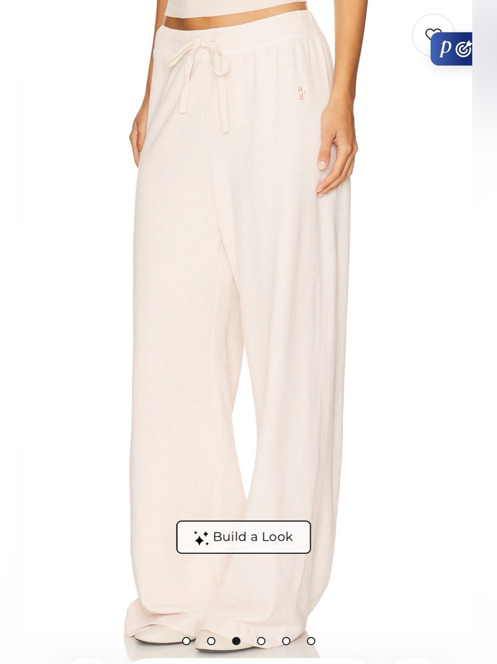 NWT Eterne drawstring wide leg sweatpant in Bone/ivory size medium